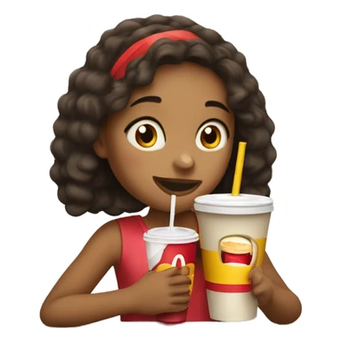 Girl drinking a McDonald’s drink sticker
