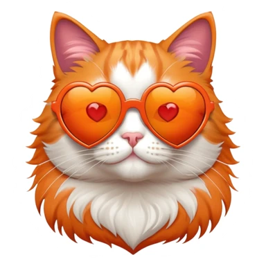 Cat with heart-shaped sunglasses sticker