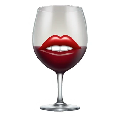 Wine glass with a red lipstick kiss mark on it sticker