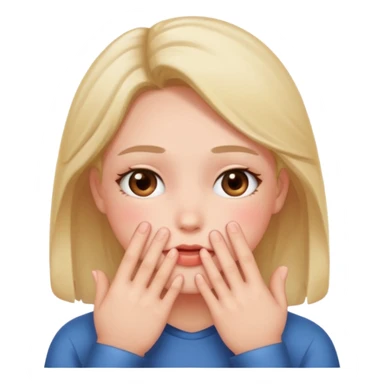 blushing with fingers sticker