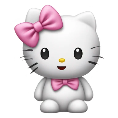Hello Kitty blowing a kiss and has a pink bow on sticker