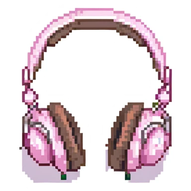 pink headphones with simple shading sticker