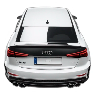 White Audi rs3 black facelift showroom photo sticker