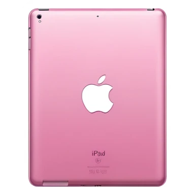  pink iPad (Apple tablet) with sleek metallic finish, minimal and modern design, soft reflections, isolated on transparent background, realistic style" sticker