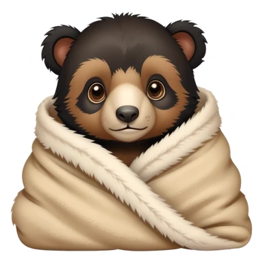 Baby Andean bear cozy in blanket  sticker