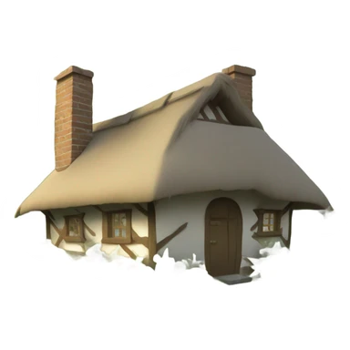 cottage with thatched roof in the forest sticker