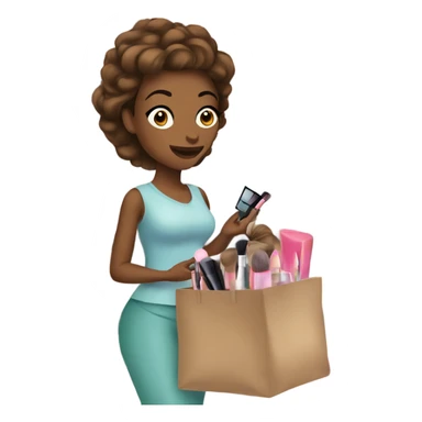 mom shopping for makeup sticker