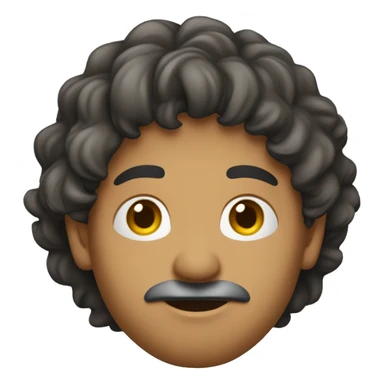 indian man in blue t shirt, he is pale. he has no beard. head profile. wavy hair  sticker