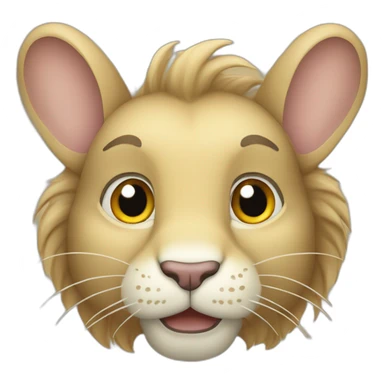 Lapin tête de lion beige sticker