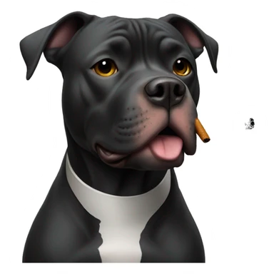 Black pitbul smoking a cigarette sticker