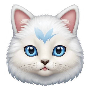 Teddy cat white with blue eyes iOS style sticker
