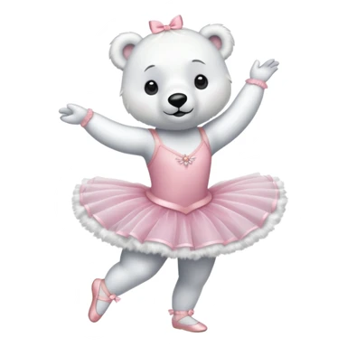 Polar bear dresses as a ballerina  sticker
