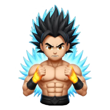 Black super saiyan small emoji sticker