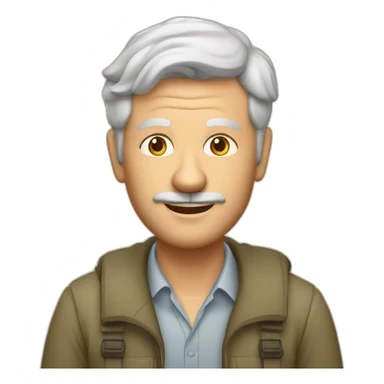 male mid-aged german expat with Halbglatze in vietnam sticker