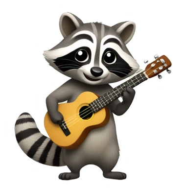 raccoon playing ukulele sticker