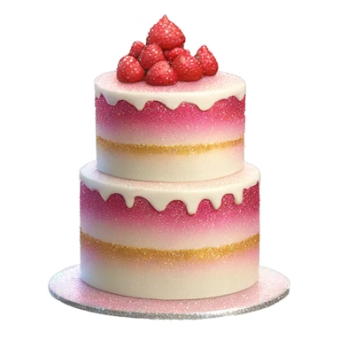 Realistic cake with glitter sticker