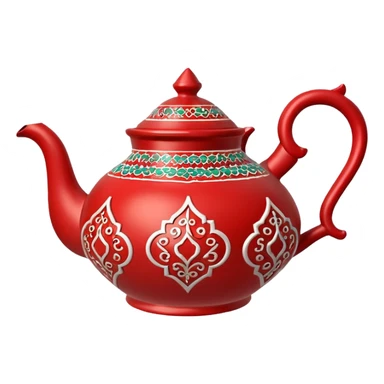 moroccan style ornamented teapot red sticker