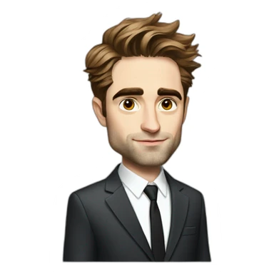 robert-pattinson cartoon wearing suit sticker