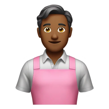 Guy in a pink apron sticker