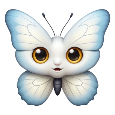 white butterfly with cute eyes sticker