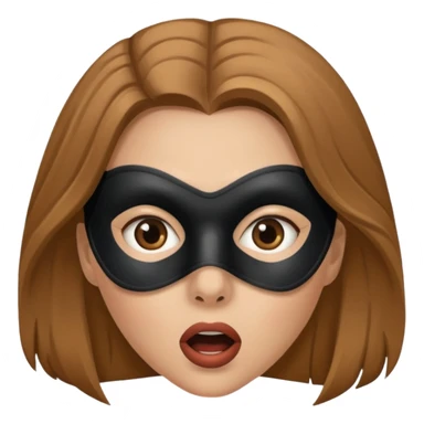 woman with robber mask surprisd sticker