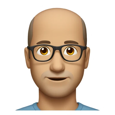 Man with receding hair line brown hair and brown eyes andglasses  sticker