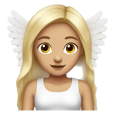 Young blonde Girl Brown eyes Angel Wings  sticker