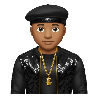 LL Cool J with black sequin outfit sticker