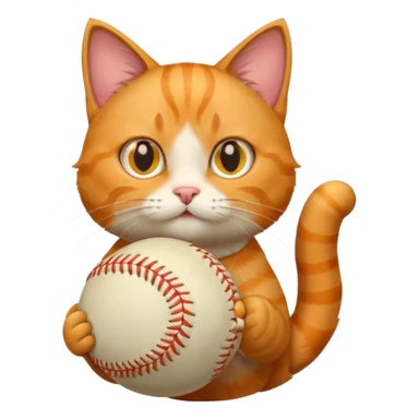 Cat with softball  sticker