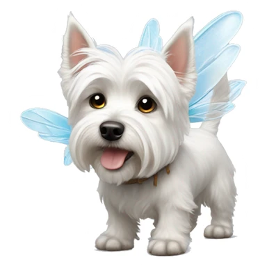 Westie dog with fairy wings sticker