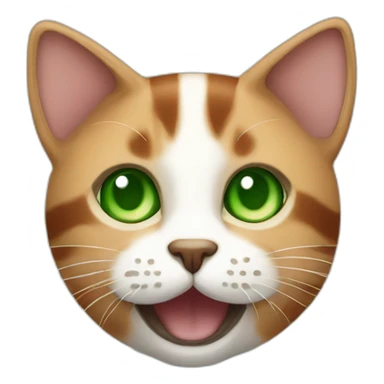 a cinnamon and white striped cat with green eyes sticker