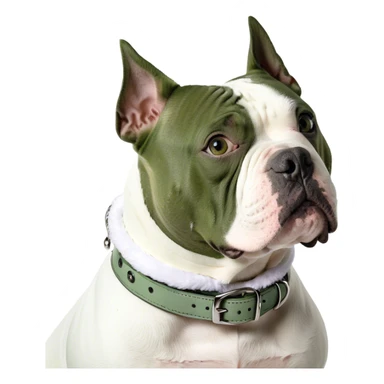 American bully white with grey patch over eye sticker