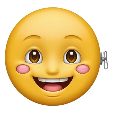 normal yellow round face emoji with open zipper as lips sticker