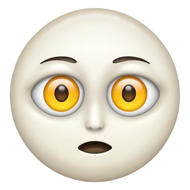 The normal "eye roll" emoji, but instead of black dots for pupils in the eyes, no pupils, just all-white eyes, as if the eye had rolled all the way  sticker