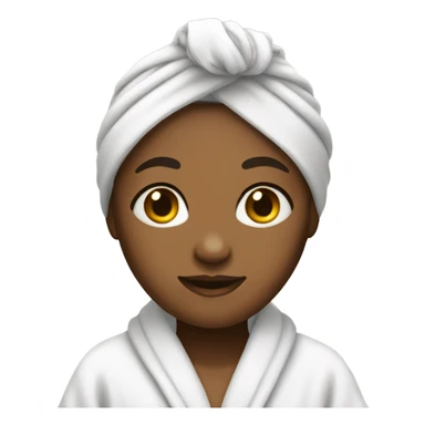 light completed girl in bath robe with hair towel sticker