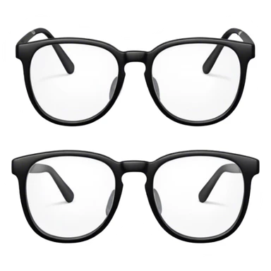 Standard black-framed glasses with a simple and classic design sticker