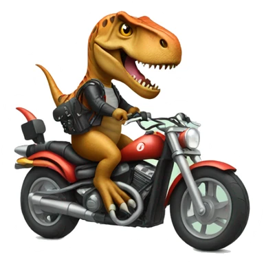 T-Rex riding motorcycle  sticker