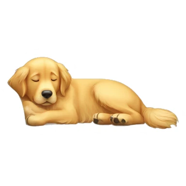 A golden retriever sleeping on couch sticker