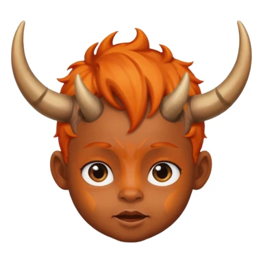 black baby with horns and orange hair sticker