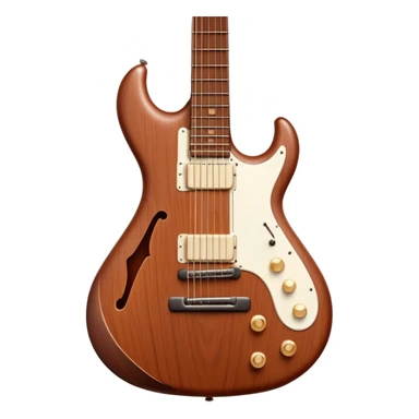 Cinematic Realistic Guitar, smooth mahogany body with deep wood grain, metal strings catching soft reflections, intricate tuning pegs gleaming subtly, warm light accentuating the contours, glowing with the warmth of music and craftsmanship. sticker