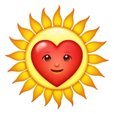 Sun and heart sticker