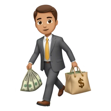 Ed Brown walking the runway with sack of cash  sticker