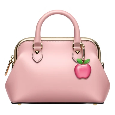 chic pastel pink women's purse apple emoji style sticker
