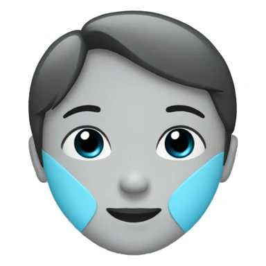 Half black and light blue heart sticker