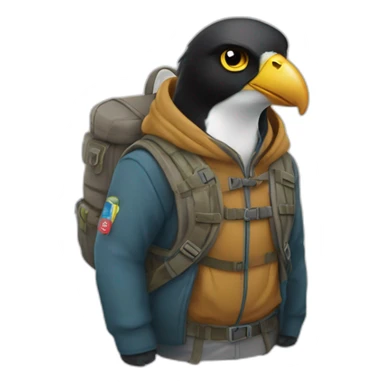 Peregrino con mochila sticker