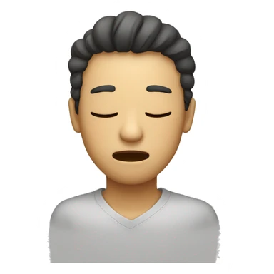 Composure with eyes closed and breathing in sticker