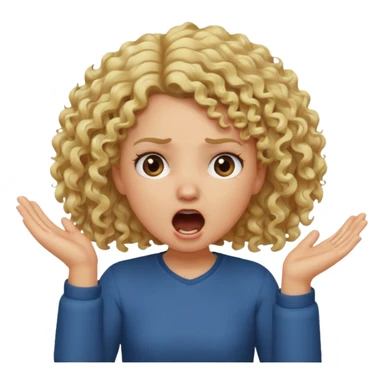 Emoji di ragazza bionda riccia che urla ma non è spaventata e mette una mano in faccia sticker