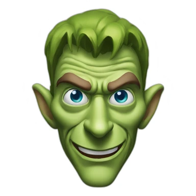 Long nose, green goblin with blue eyes sticker