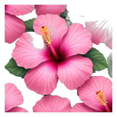 Pink hibiscus flower sticker