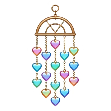 Sparkly glittery aesthetic Iridescent rainbow suncatcher hanging hearts and tiny stars sticker